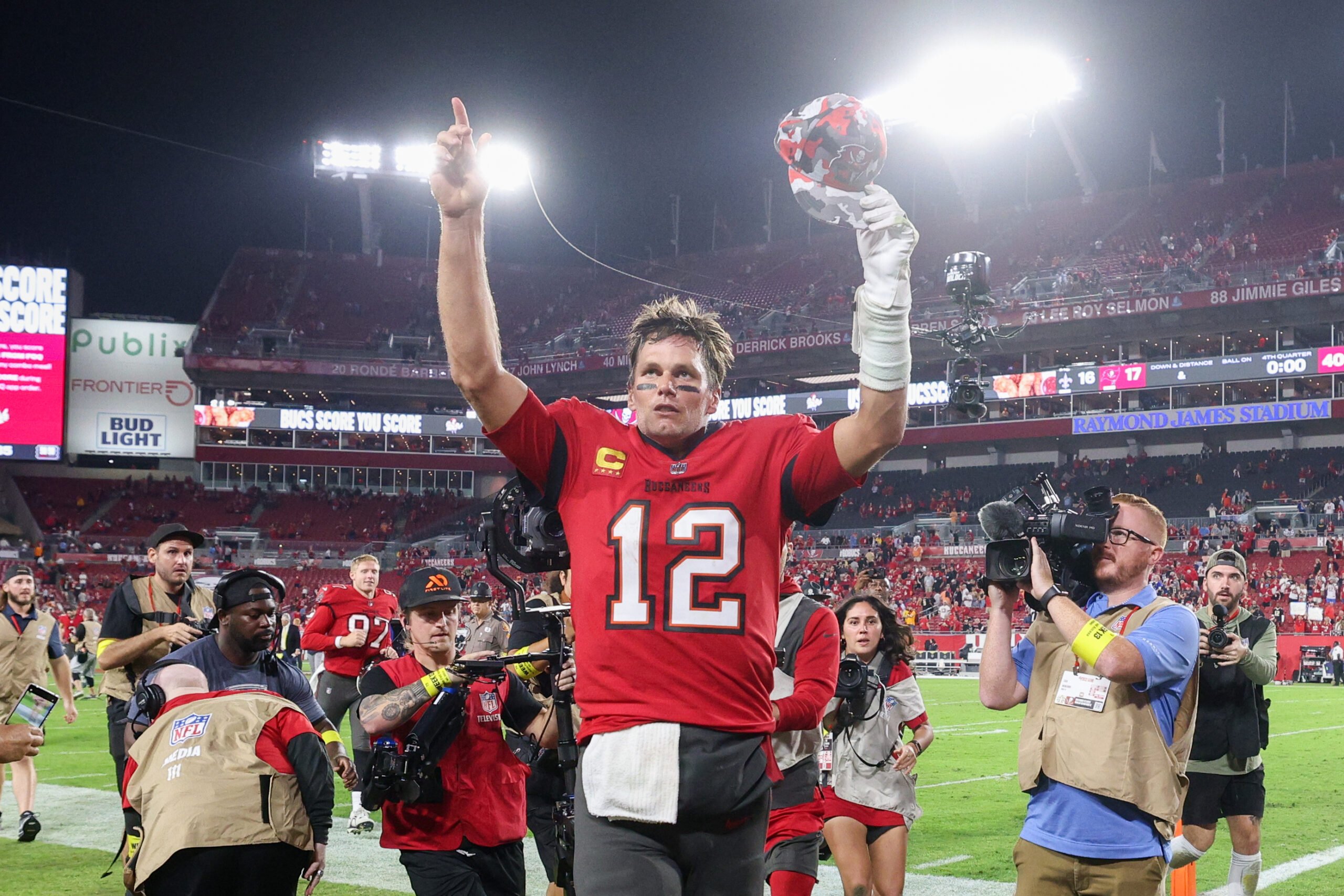 Julio Jones Comes Down With Ball From Tom Brady