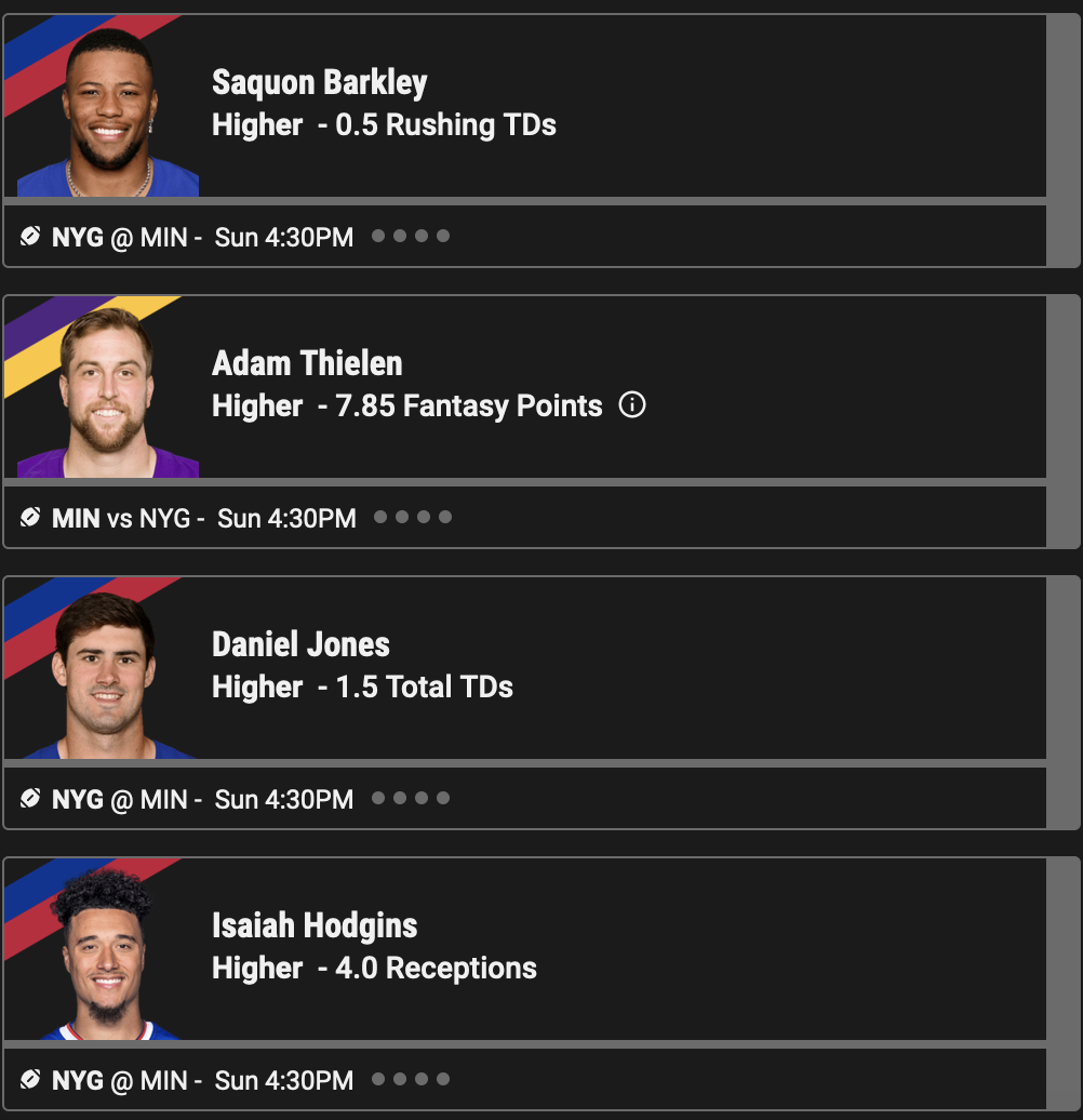 Giants vs Vikings Fantasy Football Worksheet, Wild Card Round