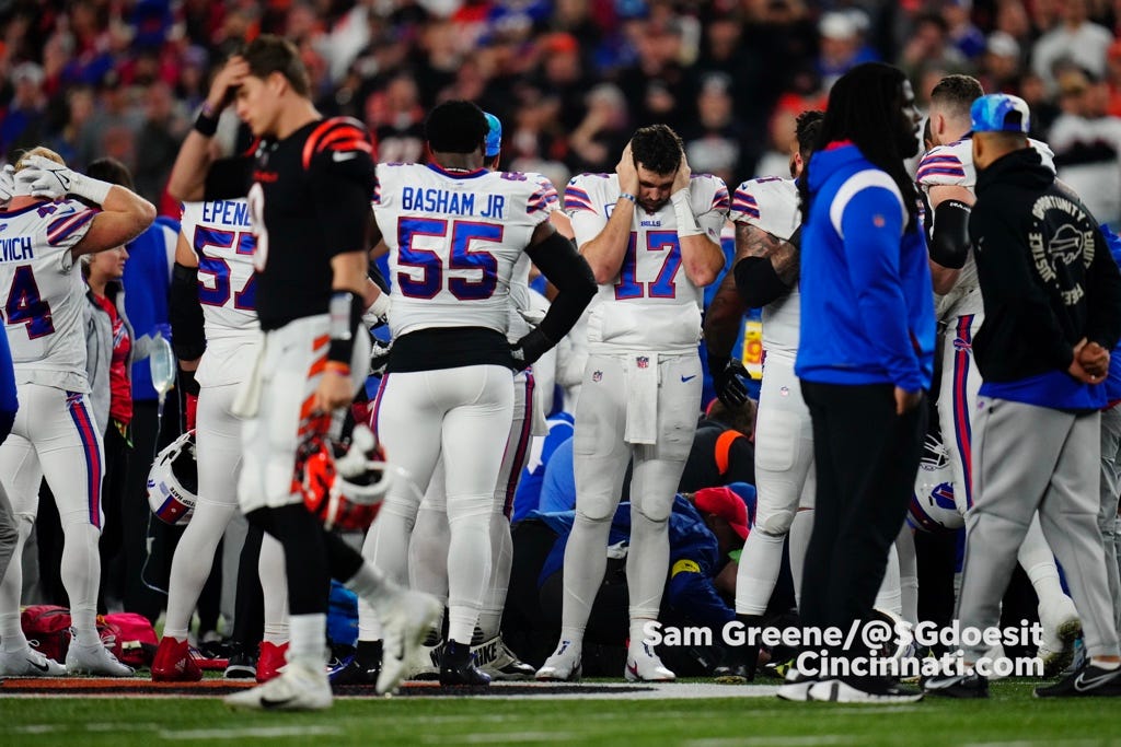 Buffalo Bills Safety Damar Hamlin Collapses On Field, Game Called Off