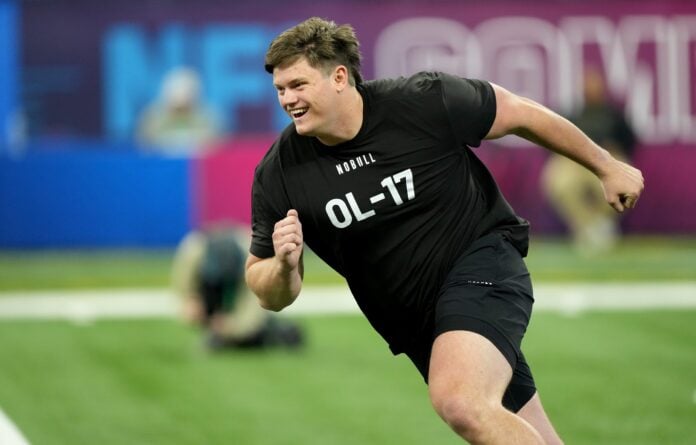 Blake Freeland during the NFL Scouting Combine.