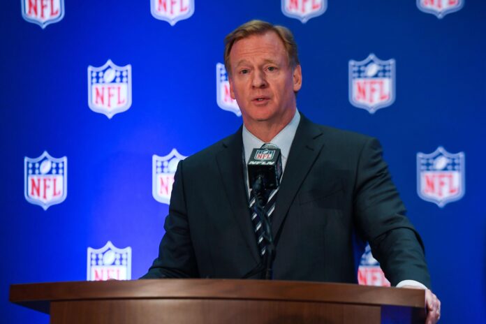 NFL Commissioner Roger Goodell speaks at the NFL Owners Meetings.