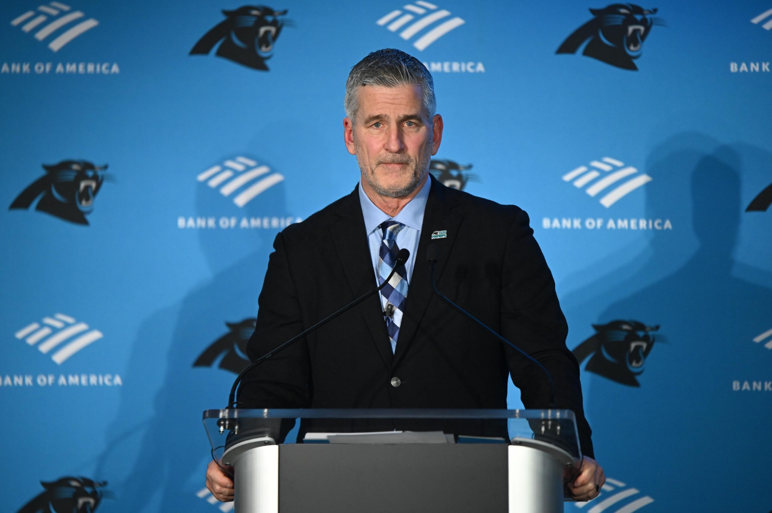 Frank Reich speaks at his introductory press conference.