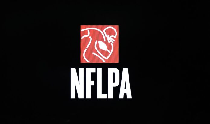 A detailed view of NFLPA logo.