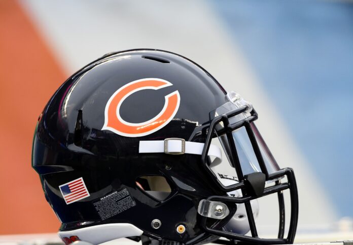 A detailed view of the Chicago Bears helmet during the first half against the Tennessee Titans.