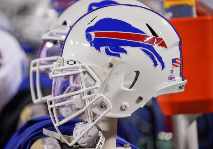 A general view of a Buffalo Bills helmet against the Kansas City Chiefs.