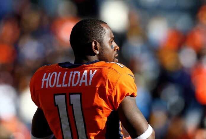 Trindon Holliday (11) on the sideline against the San Diego Chargers.