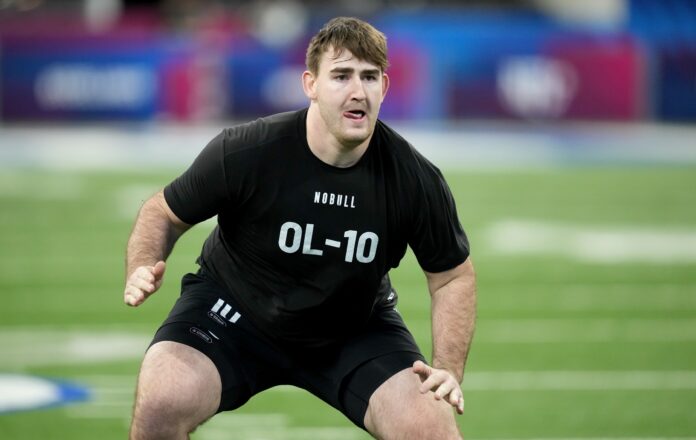Nick Broeker during the NFL Scouting Combine at Lucas Oil Stadium.