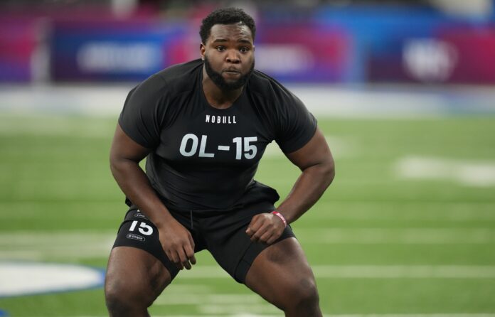 Mark Evans II during the NFL Scouting Combine at Lucas Oil Stadium.