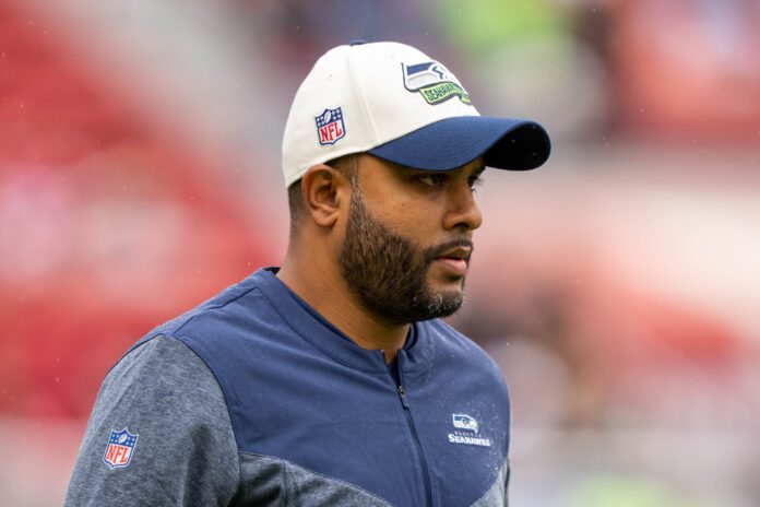 Defensive coach Sean Desai before a game against the 49ers as a member of the Seattle Seahawks staff.