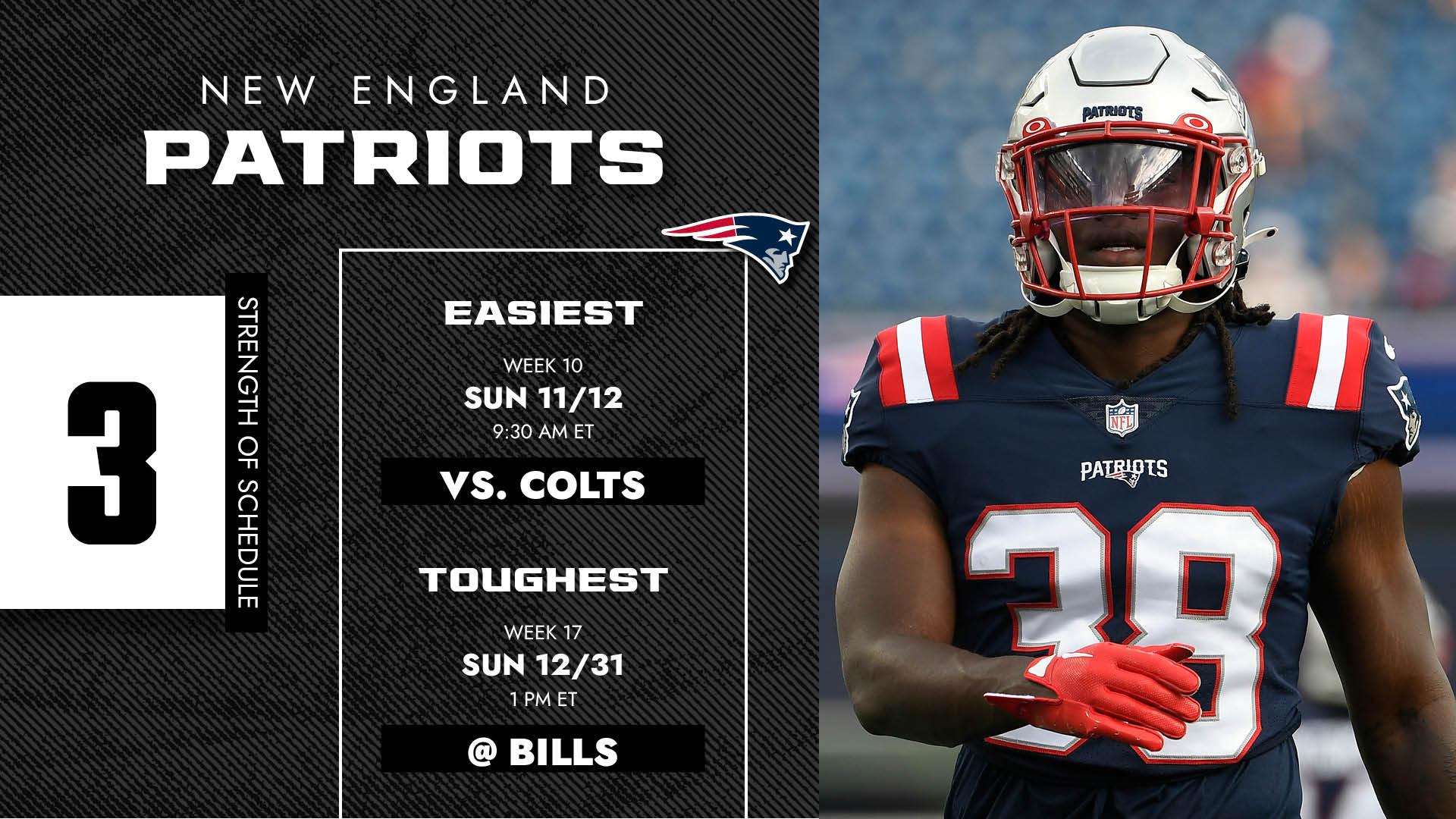 Official Game Schedule of the New England Patriots