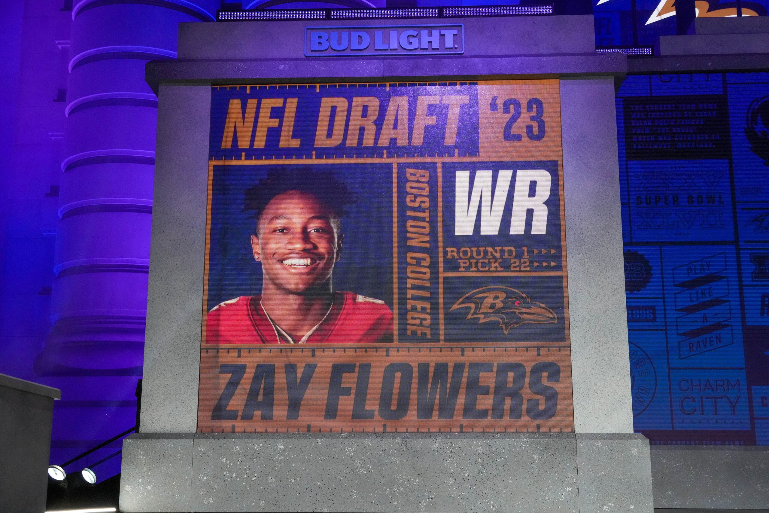 Ravens select Boston College WR Zay Flowers with No. 22 overall