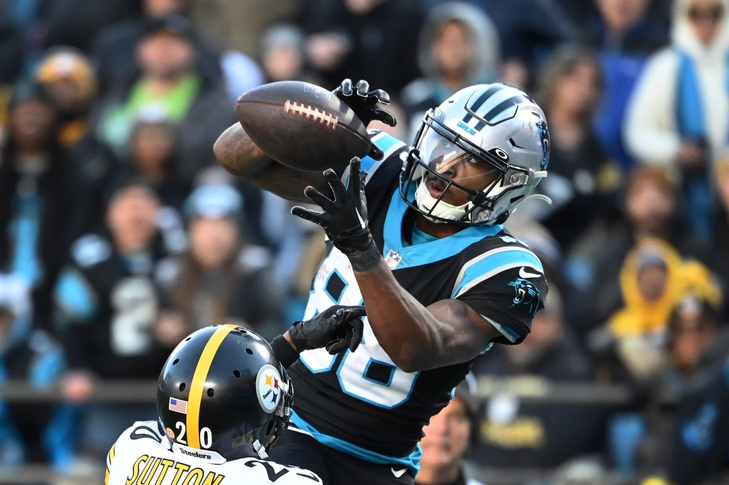 Carolina Panthers Game-Used Football vs. Pittsburgh Steelers on December 18 2022