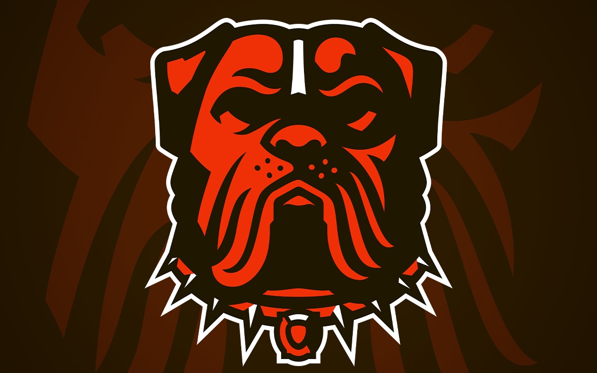 Browns Dawg Pound Logo Based on Snoring, Silly Bulldog