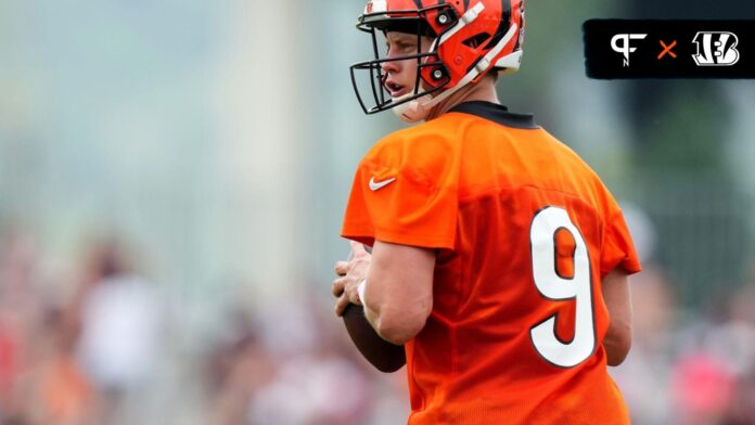 Cincinnati Bengals quarterback Joe Burrow (9) is introduced before