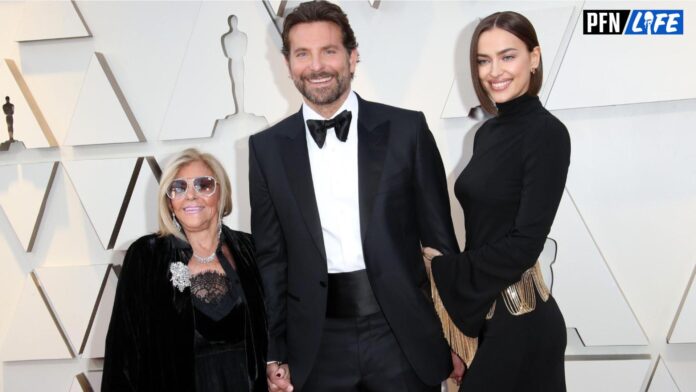Gloria Campano, from left, Bradley Cooper, and Irina Shayk arrive at the 91st Academy Awards at the Dolby Theatre.