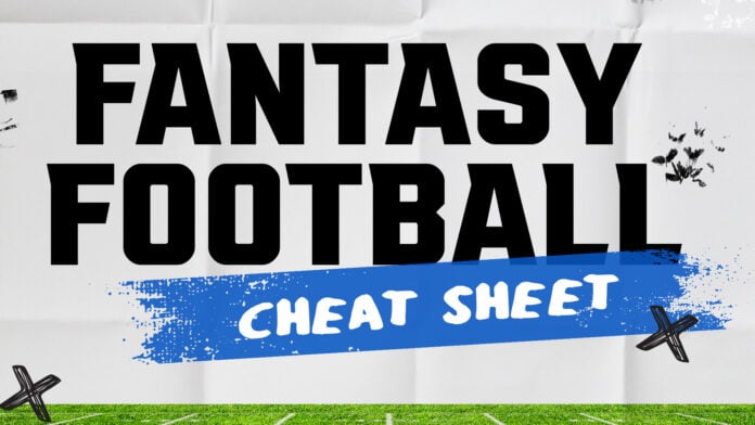 Printable PPR, Non-PPR, Half-PPR Fantasy Football Cheat Sheets