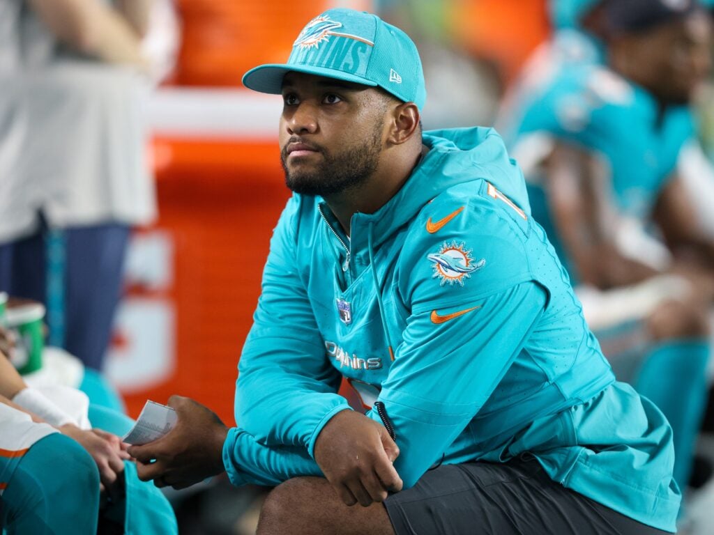 Dolphins' Tua talks practice INTs vs. Texans, offensive coming