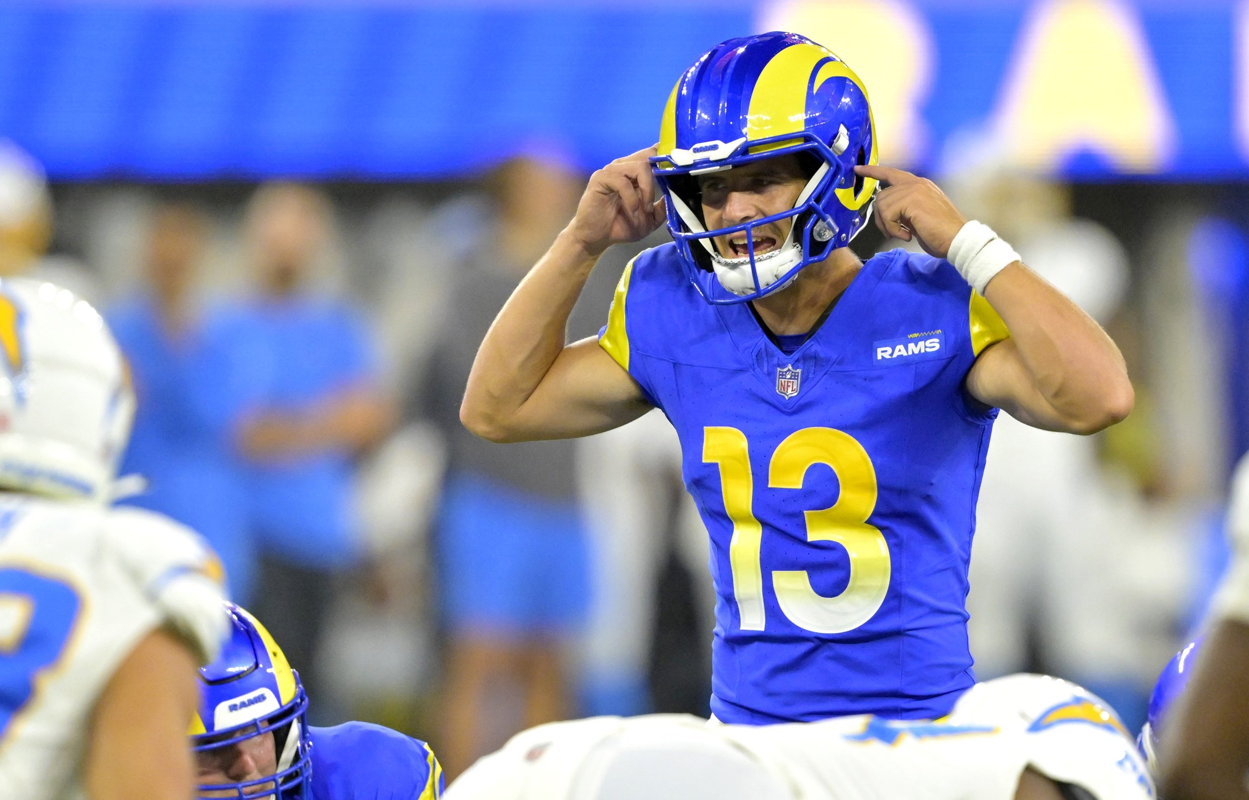 Los Angeles Rams' Matthew Stafford, San Francisco 49ers' Brock