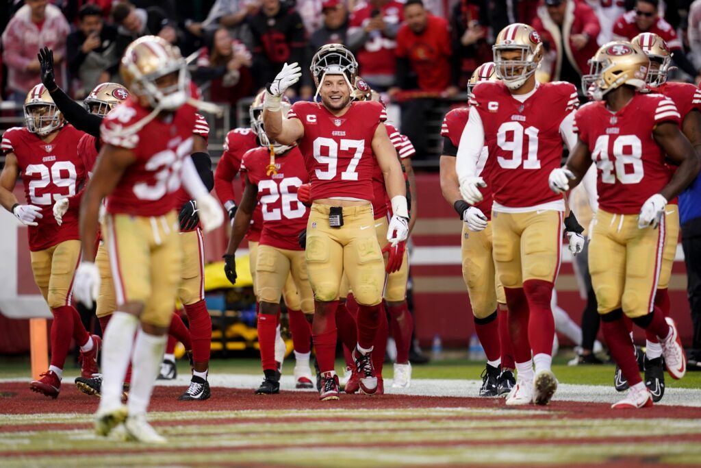 San Francisco 49ers defensive end Nick Bosa (97) during the first