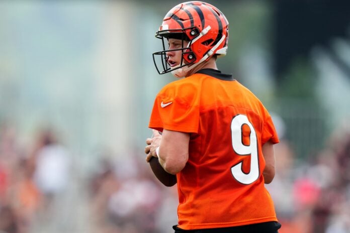 Bengals quarterback Joe Burrow arrives at Paycor Stadium before