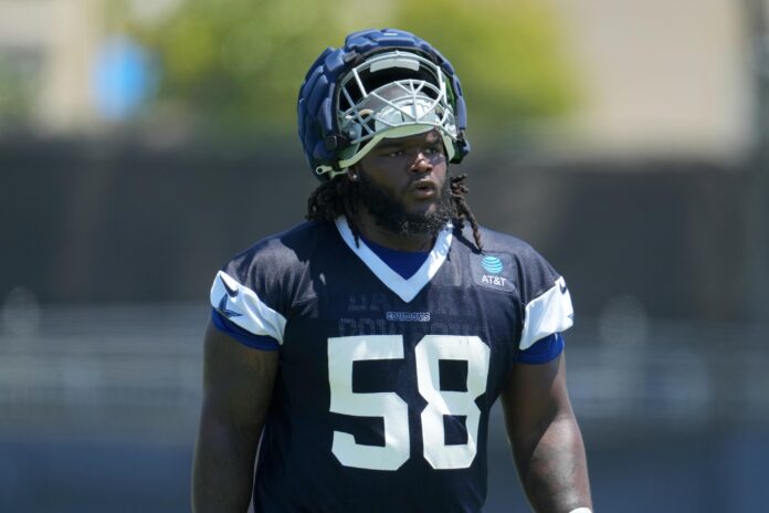 Dallas Cowboys DT Mazi Smith (58) during training camp.