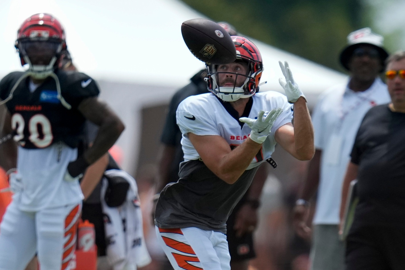 Photo: Bengals Trent Taylor makes the catch under pressure - KYP20221106026  