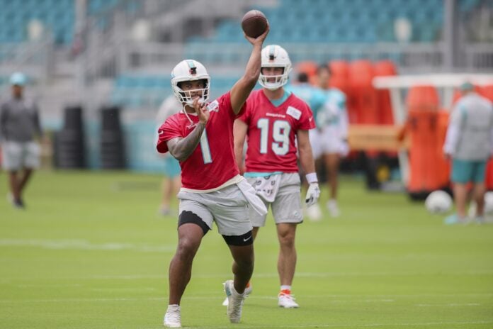 Tua Tagovailoa, Miami Dolphins take part in training camp crash