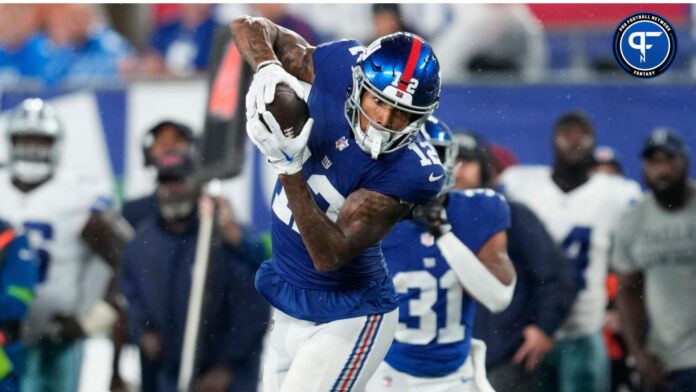 New York Giants tight end Darren Waller (12) catches a ball during the game against the Dallas Cowboys, Sunday, September 10, 2023.