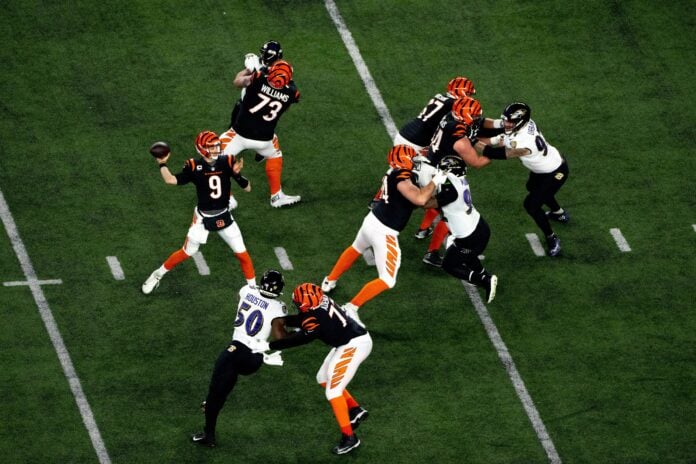 A general view of the Wild Card game between the Cincinnati Bengals and Baltimore Ravens.