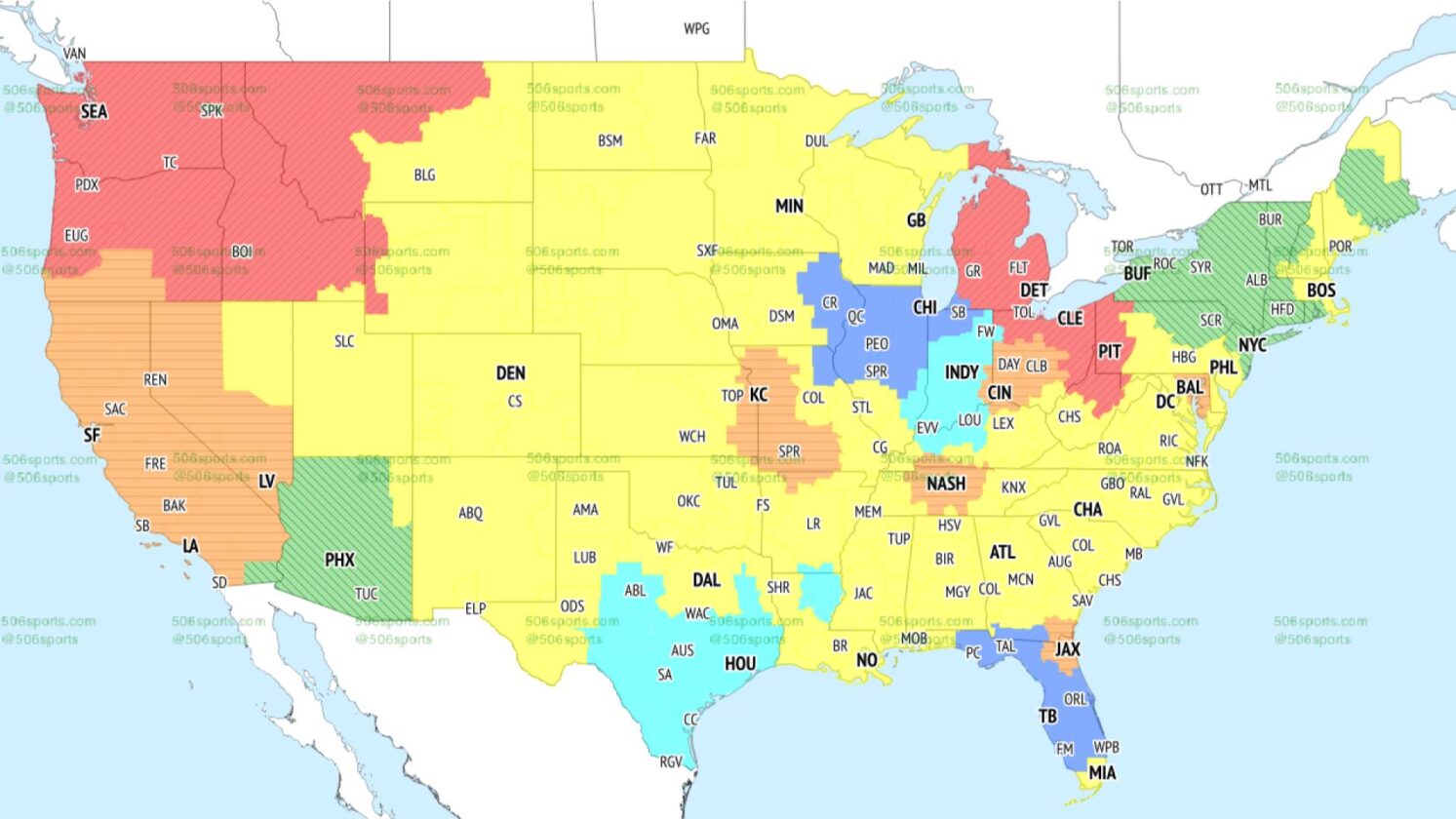 NFL Coverage Map Week 2 TV Schedule for FOX, CBS Broadcasts