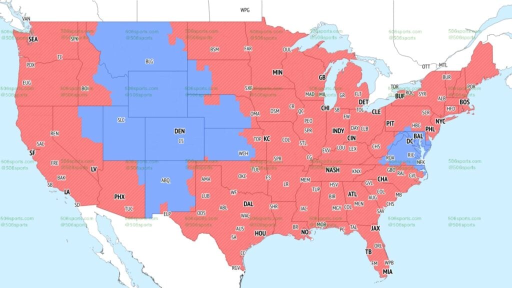CBS NFL Week 2 Coverage Map Late