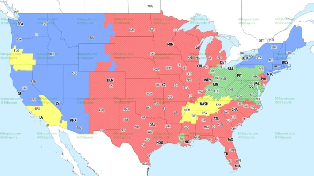 CBS Week 2 NFL Coverage Map Early