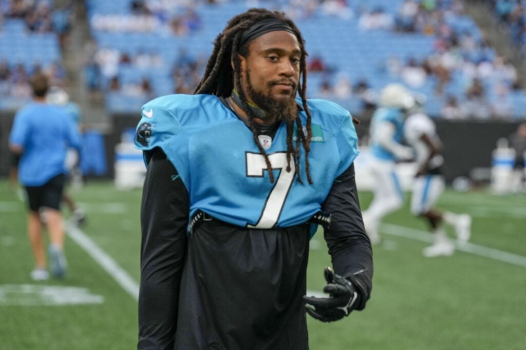 Panthers LB Shaq Thompson carted off on Monday night with shin injury