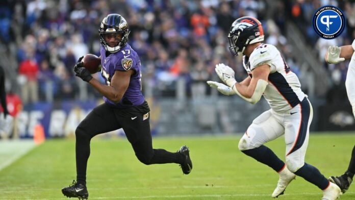 Baltimore Ravens RB Kenyan Drake (17) rushes the ball against the Denver Broncos.