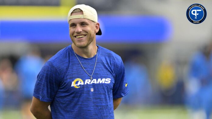 Cooper Kupp (10) looks on from the field prior to the game against the Los Angeles Chargers at SoFi Stadium.