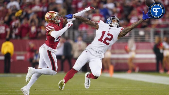 New York Giants TE Darren Waller (12) is unable to make a catch against the San Francisco 49ers.