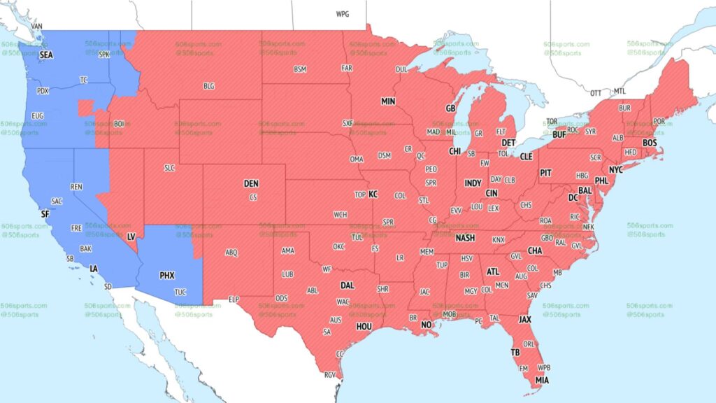 NFL Coverage Map Week 4 FOX Late