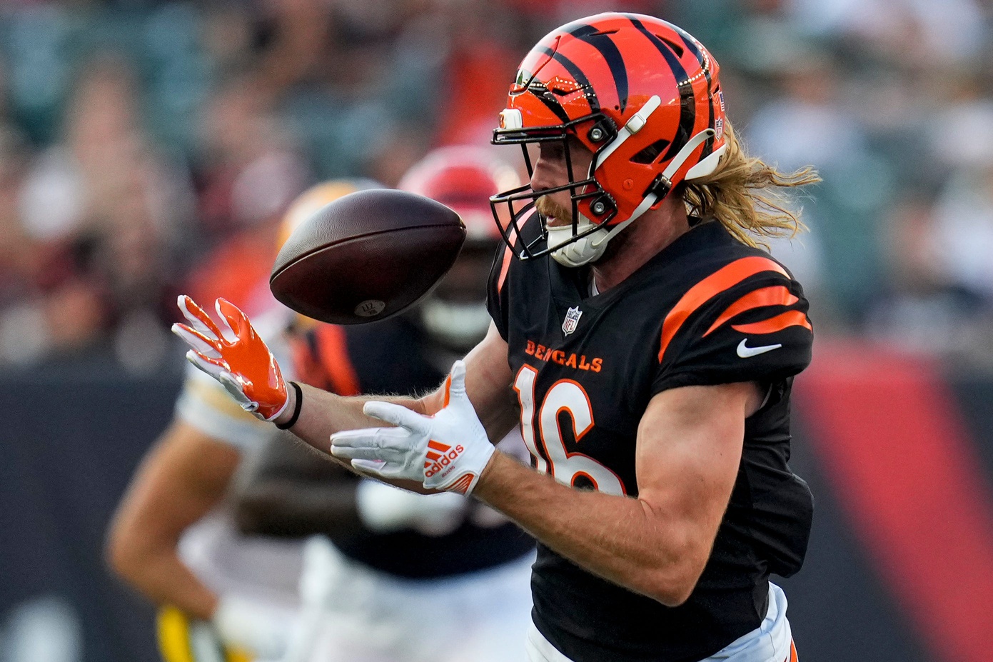 Trenton Irwin smiles big with game ball after Cincinnati Bengals win