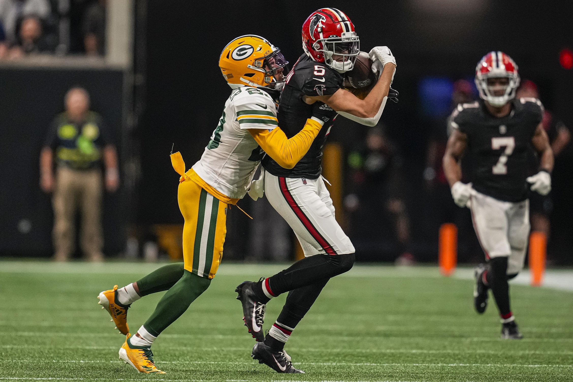 Green Bay Packers cornerback Jaire Alexander (23) defends against