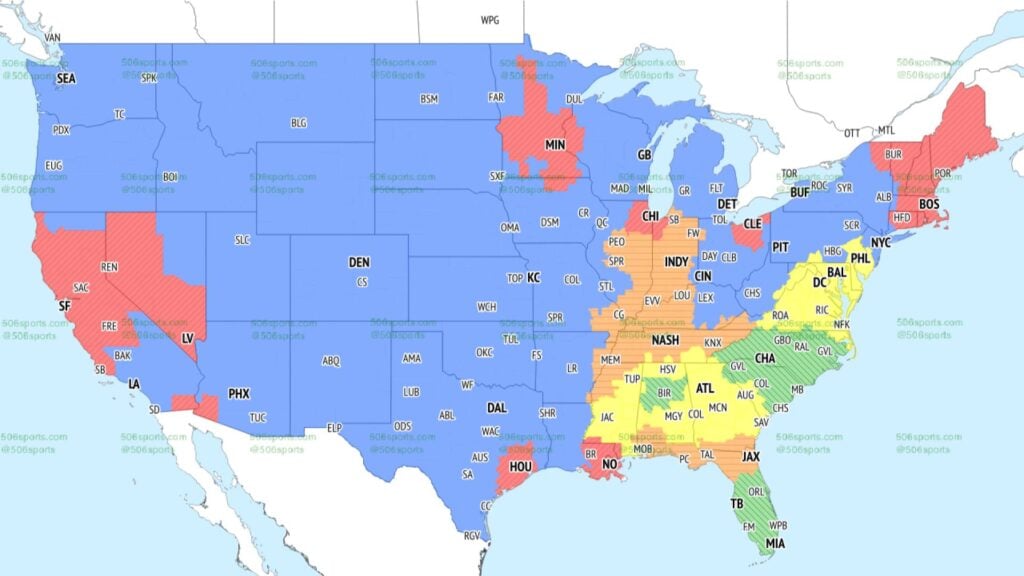 Late CBS NFL Coverage Map Week 6