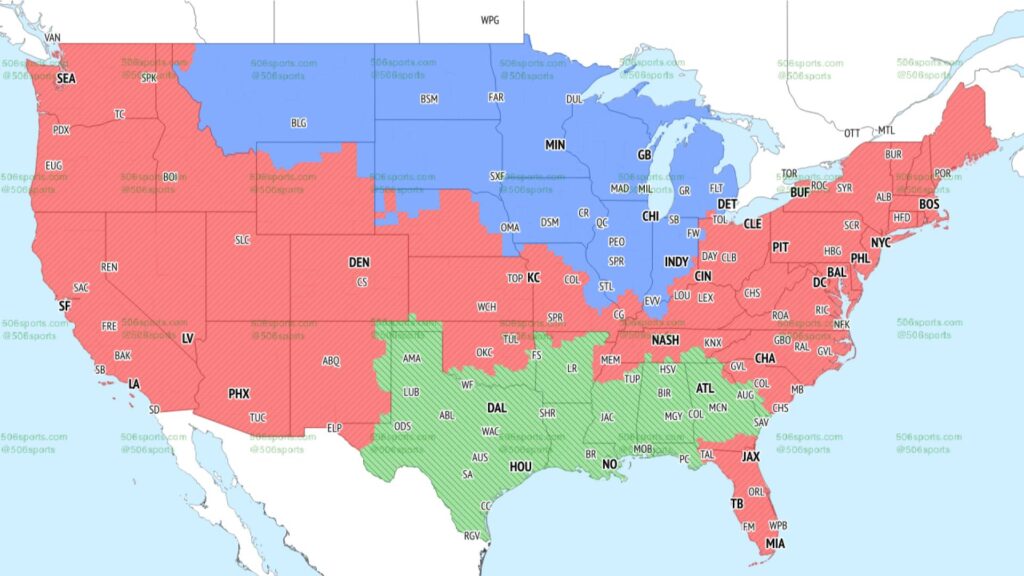 FOX Early Week 6 NFL Coverage Map