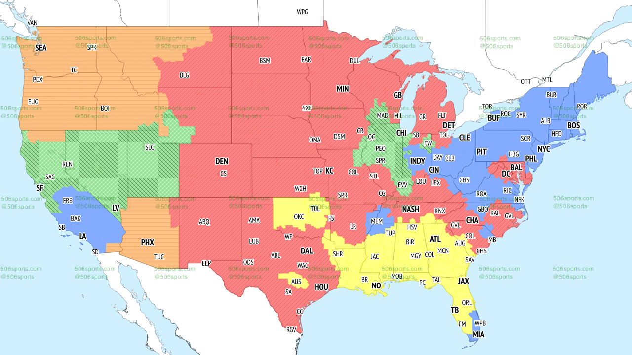 NFL Coverage Map Week 7 TV Schedule for FOX, CBS Broadcasts