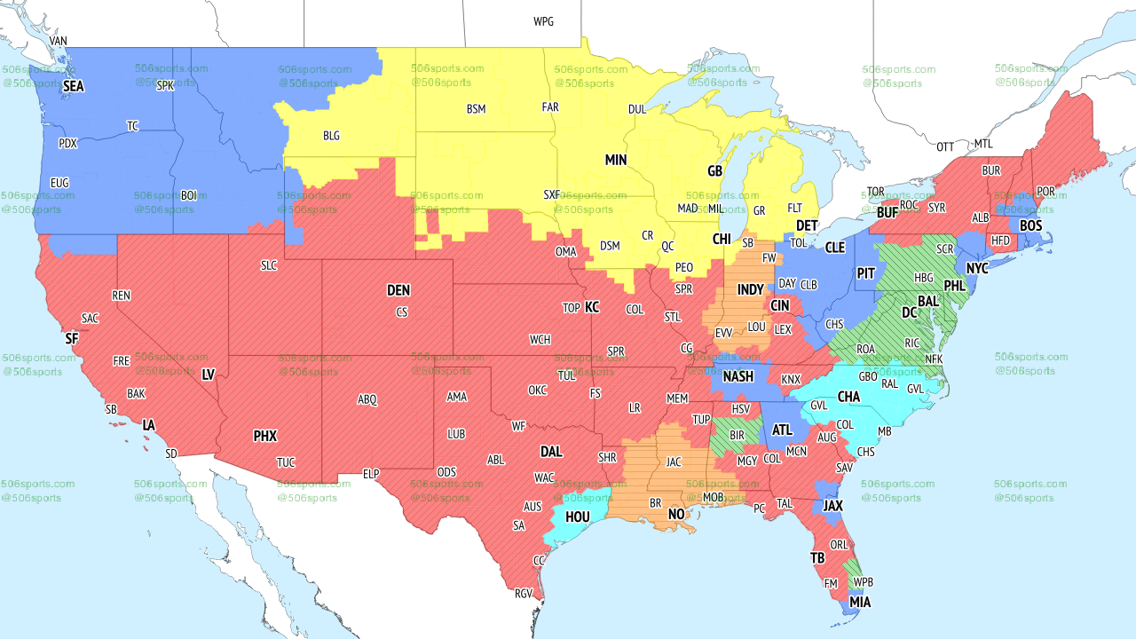 Nfl tv schedule map by deals region