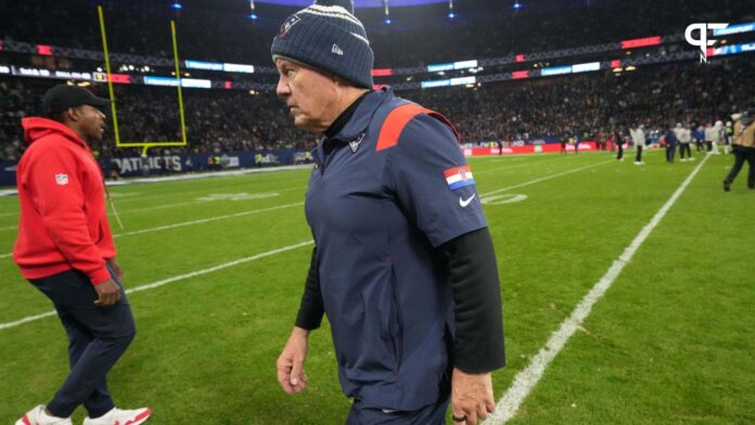 New England Patriots head coach Bill Belichick leaves the field after the game against the Indianapolis Colts.