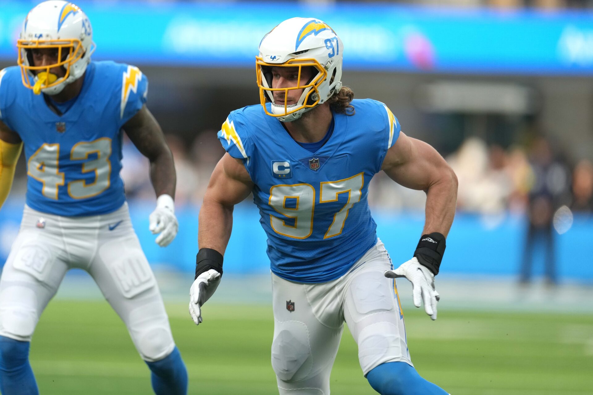 Los Angeles Chargers LB Joey Bosa (97) against the Los Angeles Rams.
