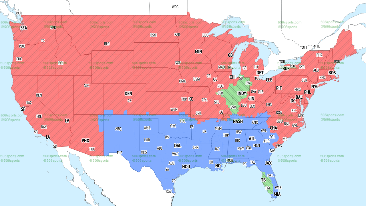 NFL Coverage Map Week 12 TV Schedule for FOX, CBS Broadcasts