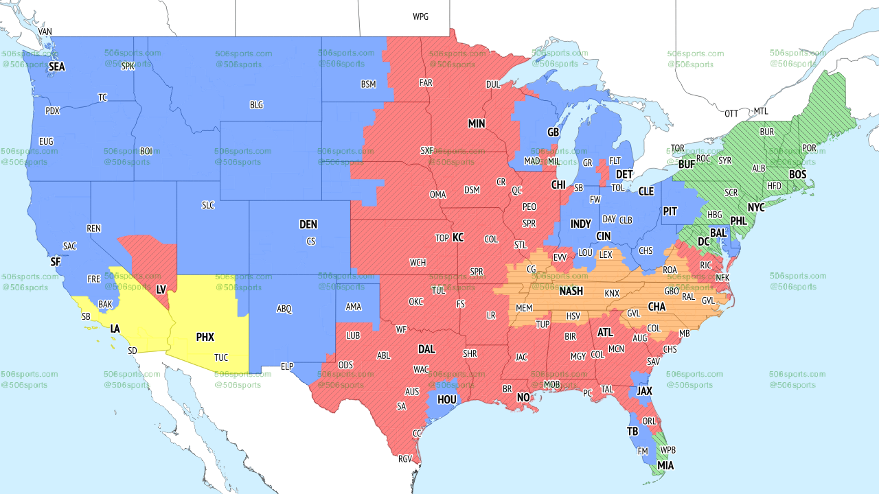 NFL Coverage Map Week 12 TV Schedule for FOX, CBS Broadcasts