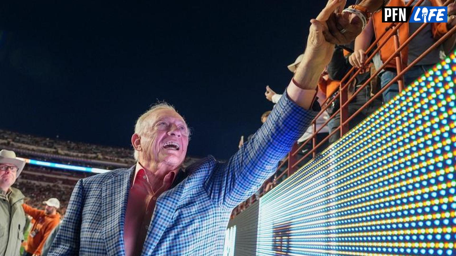 Dallas Cowboys owner Jerry Jones greets fans.