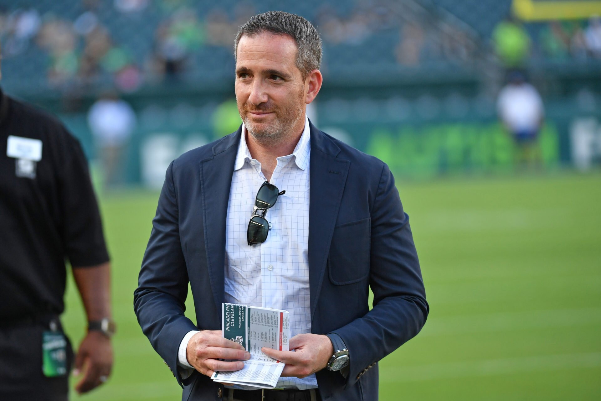 Philadelphia Eagles general manager Howie Roseman against the Cleveland Browns at Lincoln Financial Field.