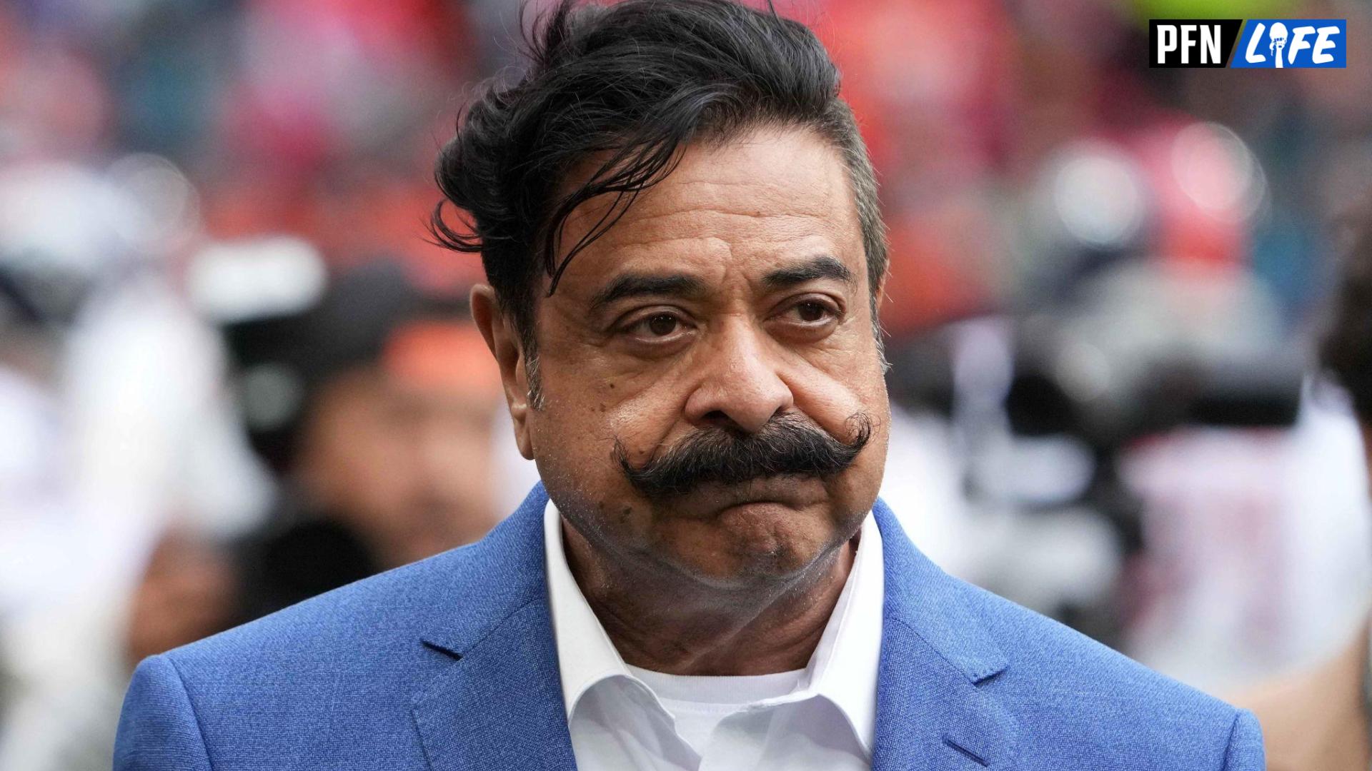Jacksonville Jaguars owner Shad Khan aka Shahid Khan reacts during an NFL International Series game against the Denver Broncos at Wembley Stadium. The Broncos defeated the Jaguars 21-17.